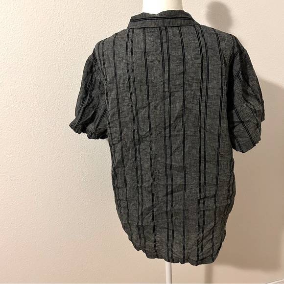 Set of 2 Men's Old Navy grey linen cotton short sleeve button‎ down shirt size L - Picture 5 of 11